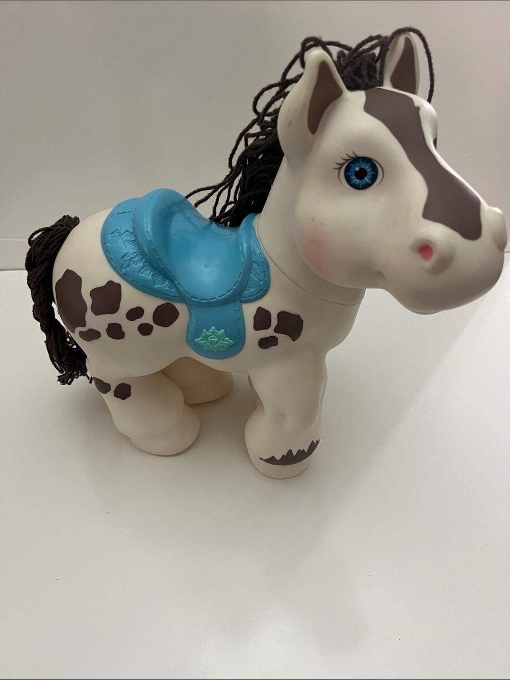 Vintage 90’s Cabbage Patch Kids Crimp N Curl Pony Blue Saddle Brown White